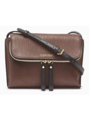 Calvin Klein Elaine Zip Medium Crossbody Bag Brown